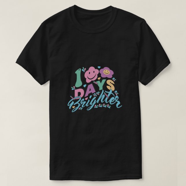 100 dagars ljusare 100 dagars skolinläsning t shirt (Design framsida)