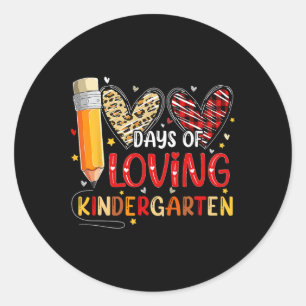 100 dagars Loving Kindergarten Heart 100- dagars Runt Klistermärke
