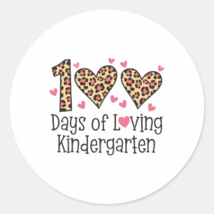 100 dagars Loving Kindergarten Heart 100- dagars Runt Klistermärke