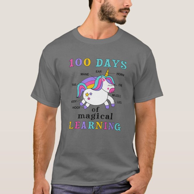 100 dagars magisk inlärning 100-dagarsutbildning i t shirt (Framsida)
