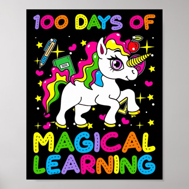 100 dagars magisk inlärning 100 skoldag u poster (Framsidan)