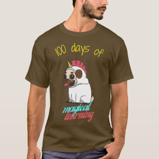 100 dagars magisk inlärning med en söt pug t shirt