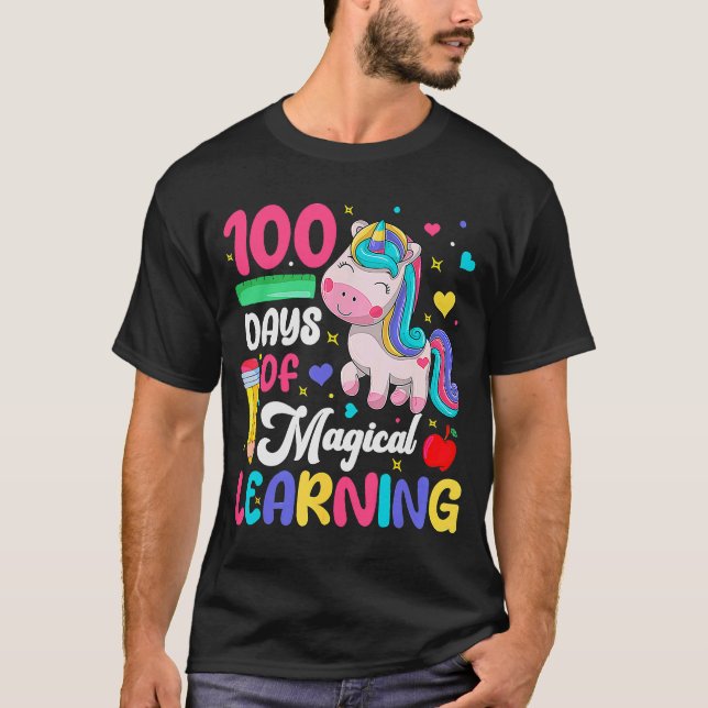 100 dagars magiskt lärande 100-dagarsutbildning i  t shirt (Framsida)