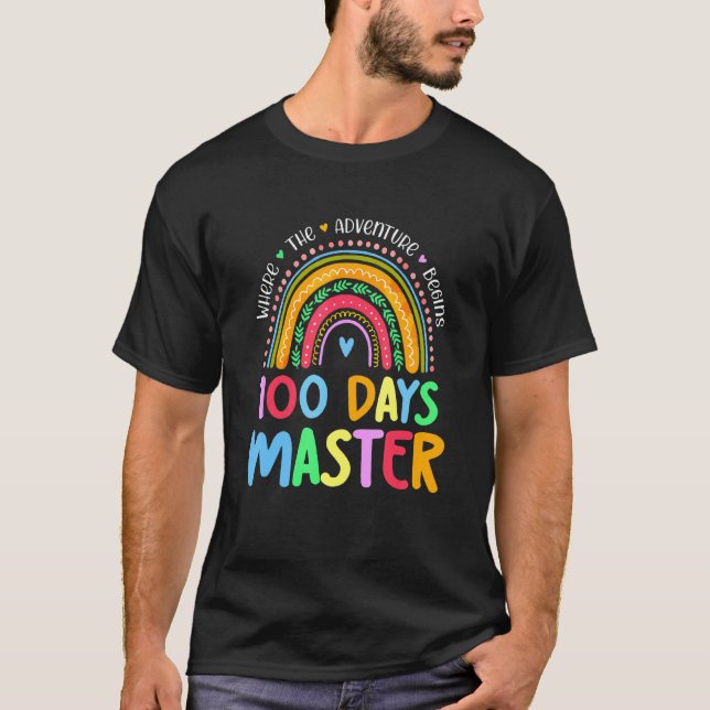 100 dagars Master Rainbow 100 Day of School Vuxnas T Shirt (Framsida)