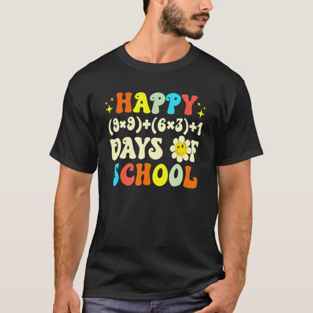 100 dagars matematiklärare Math Formula Lycklig 10 T Shirt (Framsida)