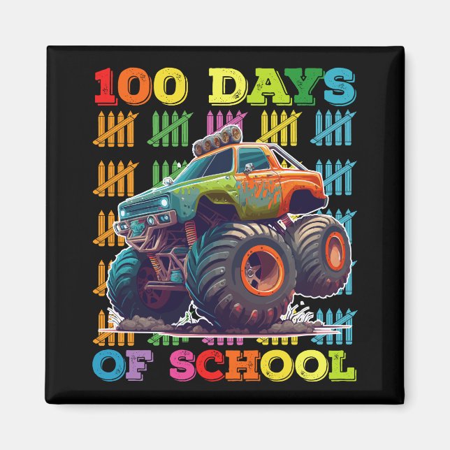 100 dagars monstertruck lärare elev magnet (Framsidan)