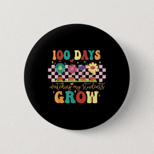 100 dagars ökning av Boho Flowers Lärare 100 dagar Knapp