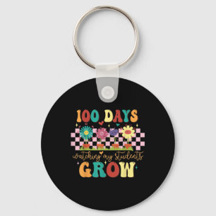 100 dagars ökning av Boho Flowers Lärare 100 dagar Nyckelring