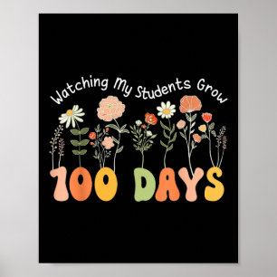 100 dagars ökning av Boho Flowers Lärare 100 dagar Poster