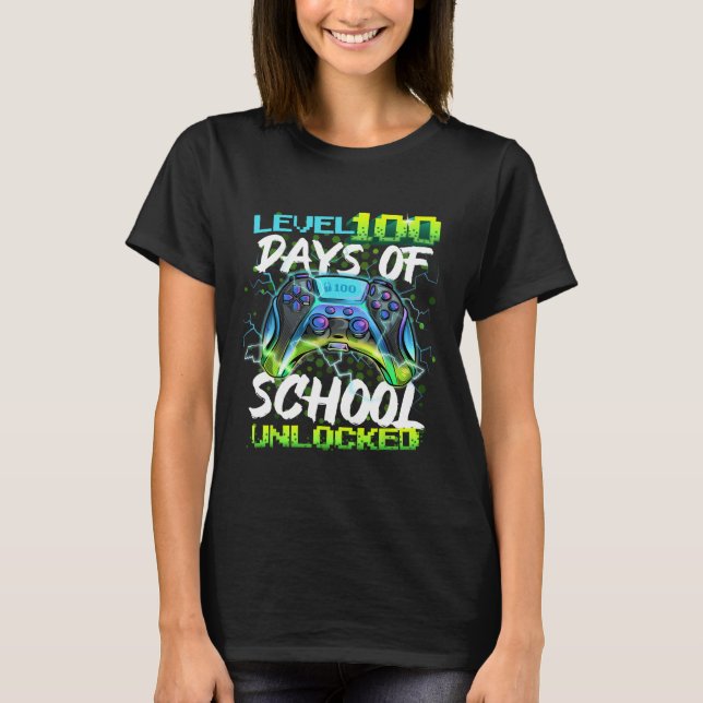 100 dagars olåst Gamer Boy Video G T Shirt (Framsida)