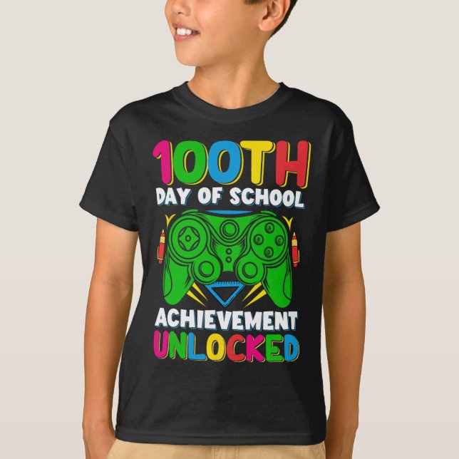 100-dagars olåst skolelev 100 dagar t shirt (Framsida)