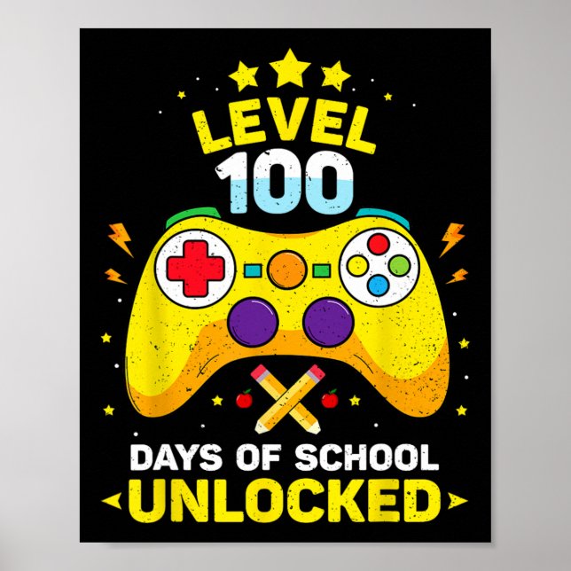 100 dagars olåst spelvideospel i skolan poster (Framsidan)