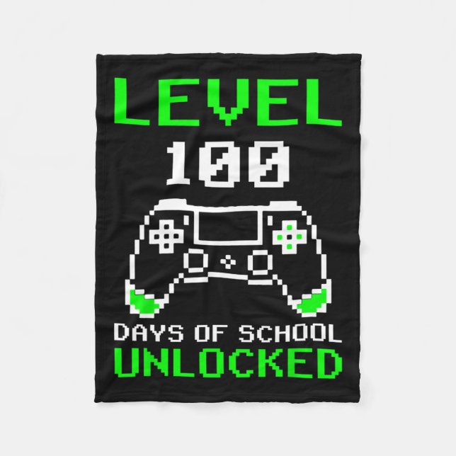 100 dagars olåsta spel för spelfantaster i skolan fleecefilt (Framsidan)