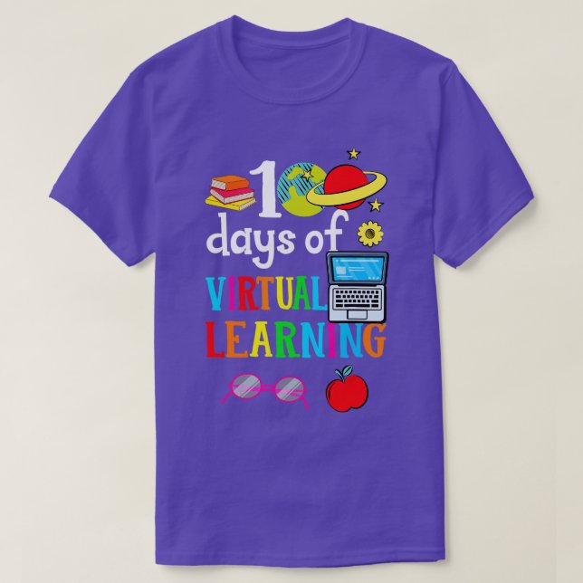 100 dagars Online för Virtuell inlärning i skolan  T Shirt (Design framsida)