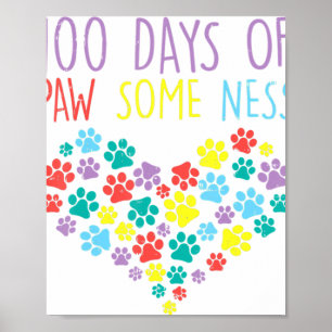 100 dagars pawsomeness Heart 100 dagars Hund i sko Poster