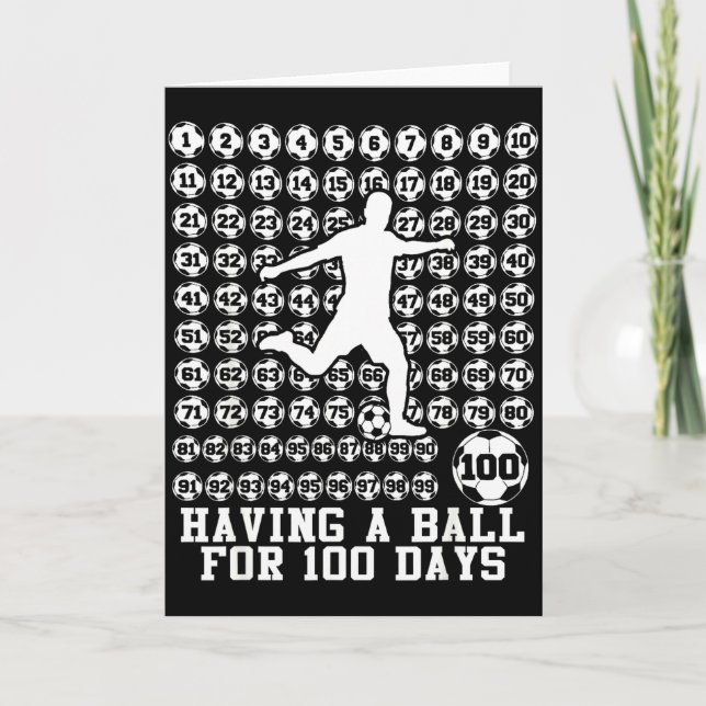 100 dagars pojkfotboll 100:e skoldagen kort (Framsida)