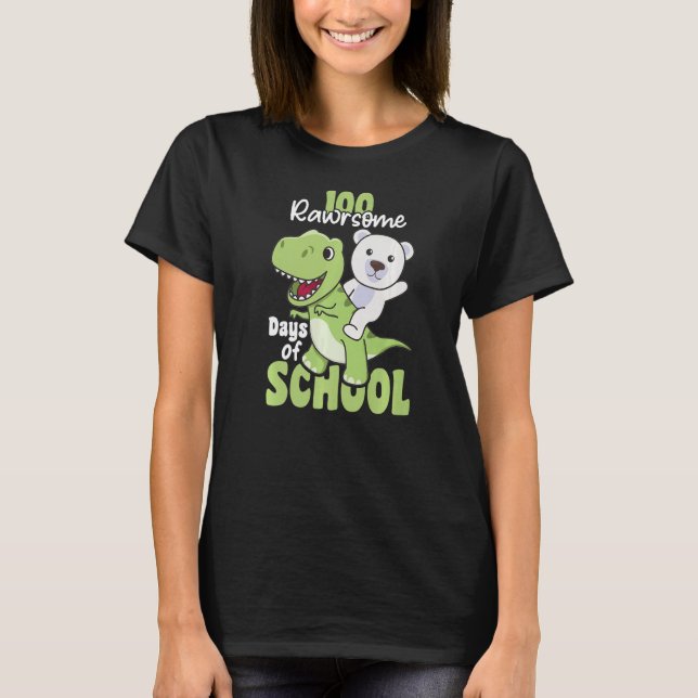 100 dagars Polar i skolan Trex 100 Da T Shirt (Framsida)