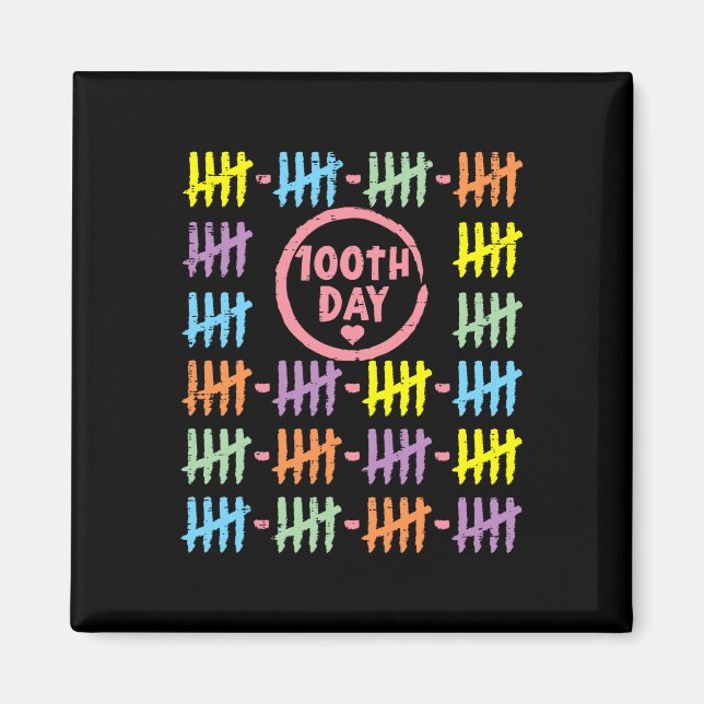 100 dagars regnbåge Linjer totalt markerar 100 dag Magnet (Framsidan)