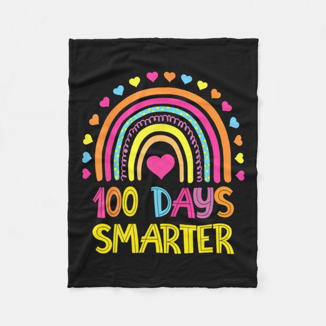 100 dagars regnbåge Smarter Kindergarte Fleecefilt (Framsidan)