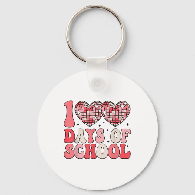 100 dagars Retro Disco-besök i skolan 100 dagar Nyckelring (Framsida)