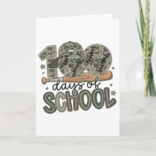 100 dagars skol camouflage baseball lärare kort