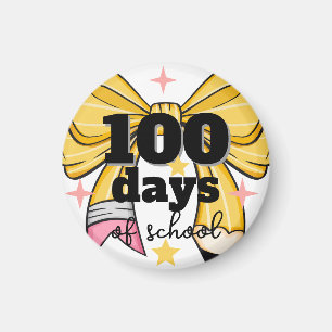 100 dagars skol-gul pennbågsmagnet magnet