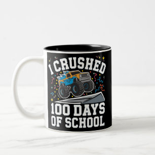 100 dagars skol Monster Truck 100:e dagen i skolan Två-Tonad Mugg