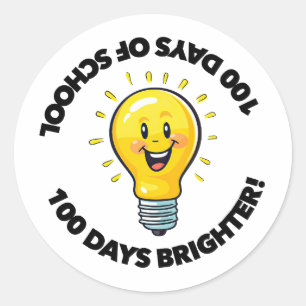100 dagars skola 100:e dagens elev klass T-shirt Runt Klistermärke