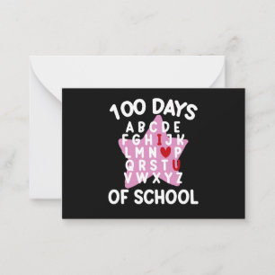 100 dagars skola alfabet 100:e dagen lärare anteckningskort