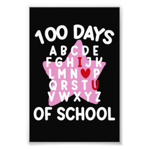 100 dagars skola alfabet 100:e dagen lärare fototryck