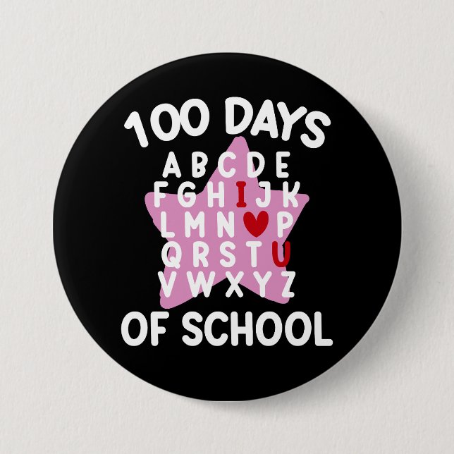 100 dagars skola alfabet 100:e dagen lärare knapp (Framsida)