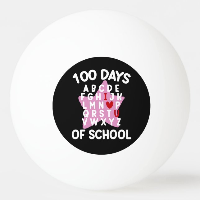 100 dagars skola alfabet 100:e dagen lärare pingisboll (Framsidan)