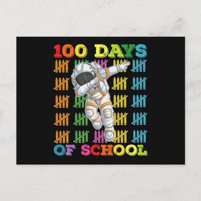 100 dagars skola astronaut lärare vykort (Framsida)