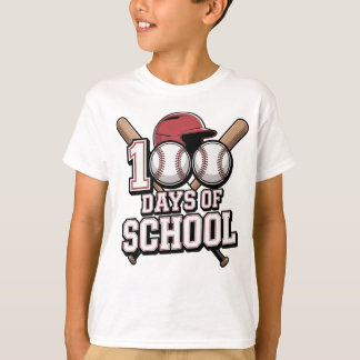 100 dagars skola baseboll sport tema t shirt