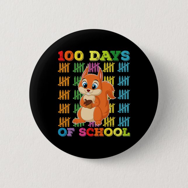 100 dagars skola ekorre lärare knapp (Framsida)
