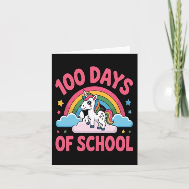 100 dagars skola enhörning milstolpe kort (Framsida)