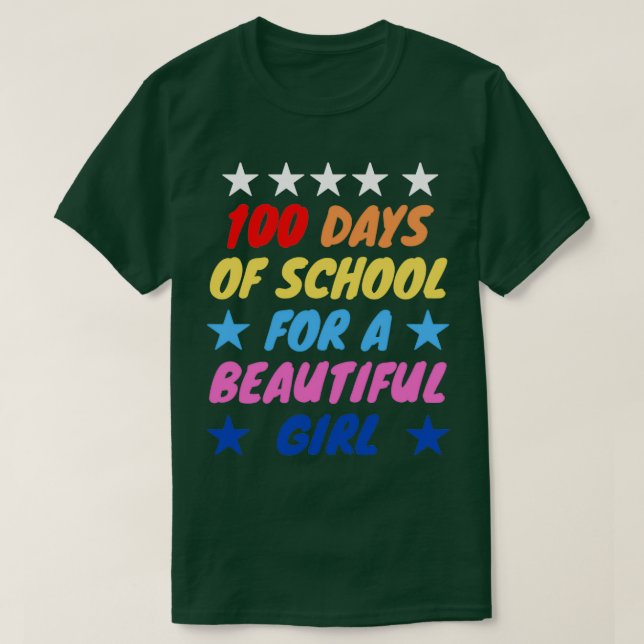 100 dagars skola för en vacker flicka t shirt (Design framsida)