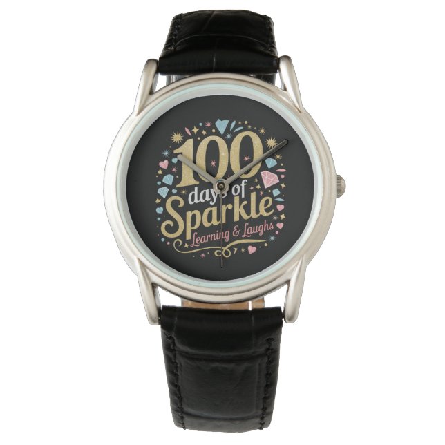 100 dagars skola gnist lärande och skratt armbandsur (Framsida)
