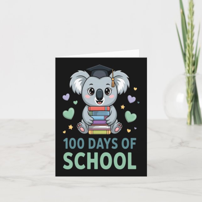 100 dagars skola koala elev lärare kort (Framsida)