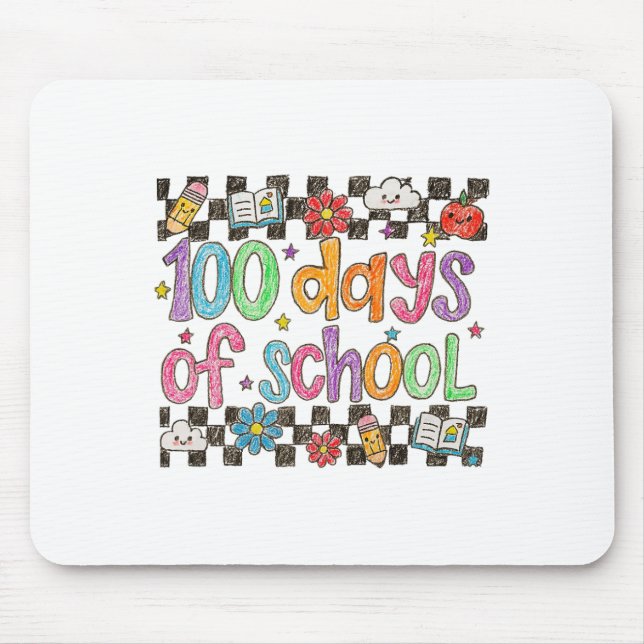 100 dagars skola krita handstils lärare musmatta (Framsidan)