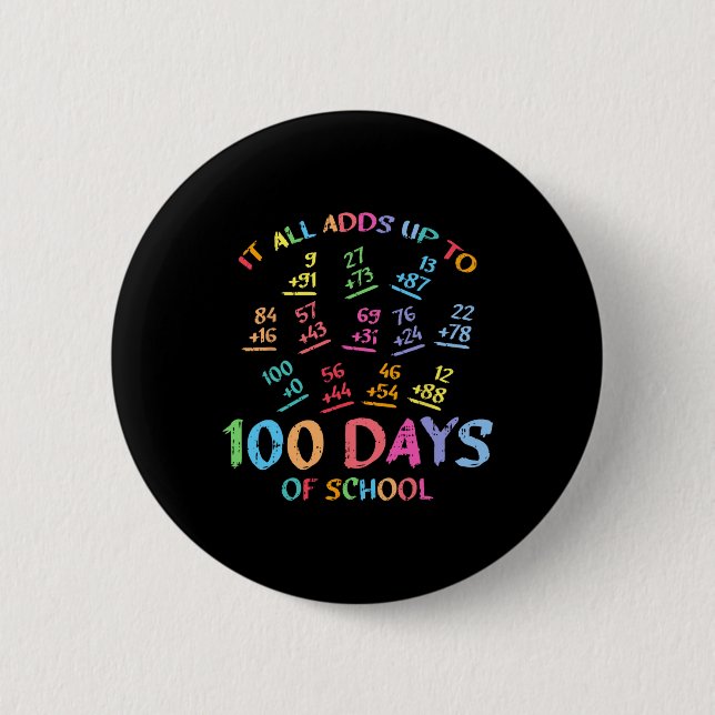 100 dagars skola matematik addition 100:e läraren  knapp (Framsida)