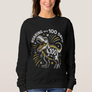 100 dagars skola Retro Atletisk rytande T-Rex Di T Shirt
