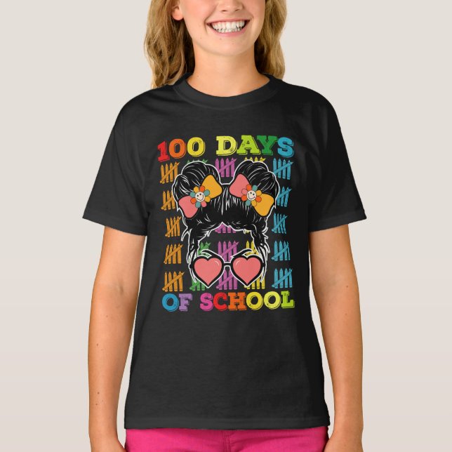 100 dagars skola rödig tovig lärare t shirt (Framsida)