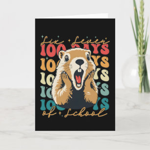 100 dagars skola Roligt djur dag Milstolpspresent Kort