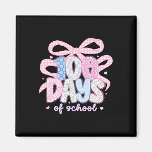 100 dagars skola Spets Coquette Bow Tjej Kvinnor T Magnet