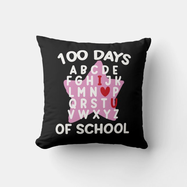 100 dagars skolalfabet 100 dagars lärare kudde (Framsida)