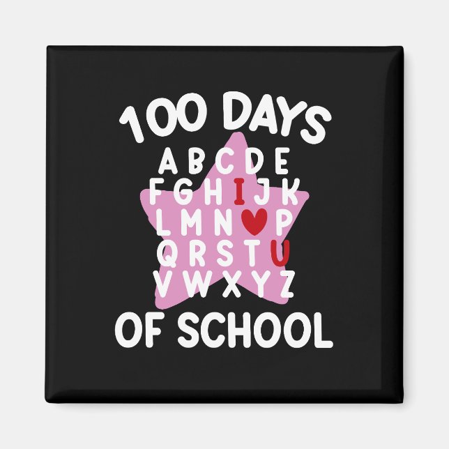 100 dagars skolalfabet 100 dagars lärare magnet (Framsidan)
