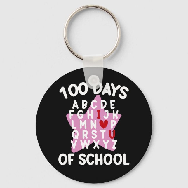 100 dagars skolalfabet 100 dagars lärare nyckelring (Framsida)