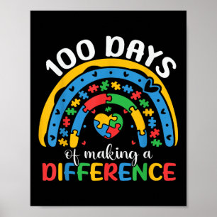 100 dagars skolAutism-medvetande 100 dagar Poster