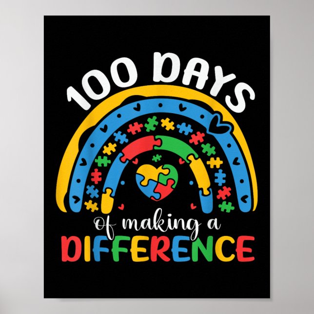 100 dagars skolAutism-medvetande 100 dagar Poster (Framsidan)